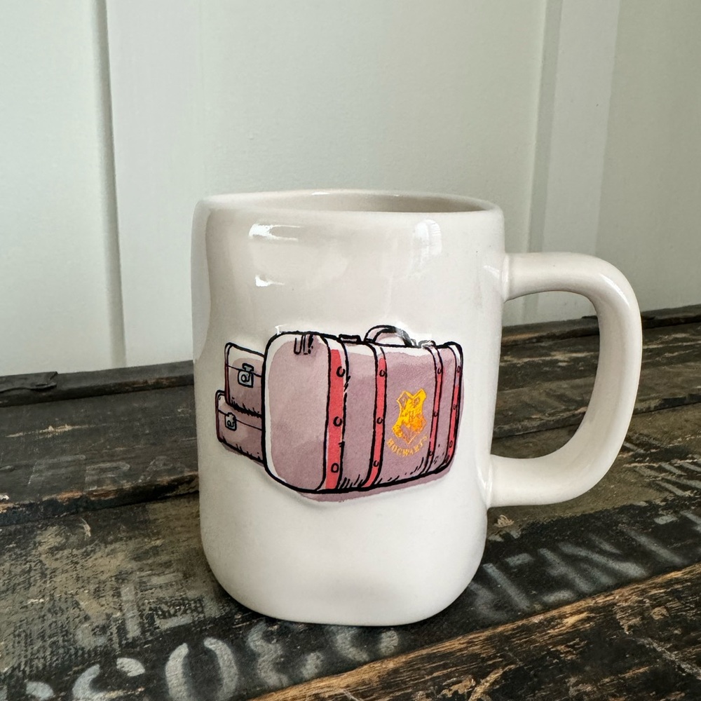 Welcome to Hogwarts- Rae Dunn Mug with Suitcase Design